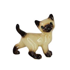 Hagen Renaker Siamese Tom Cat Walking Figurine Miniature Blue Eyes *Repaired*